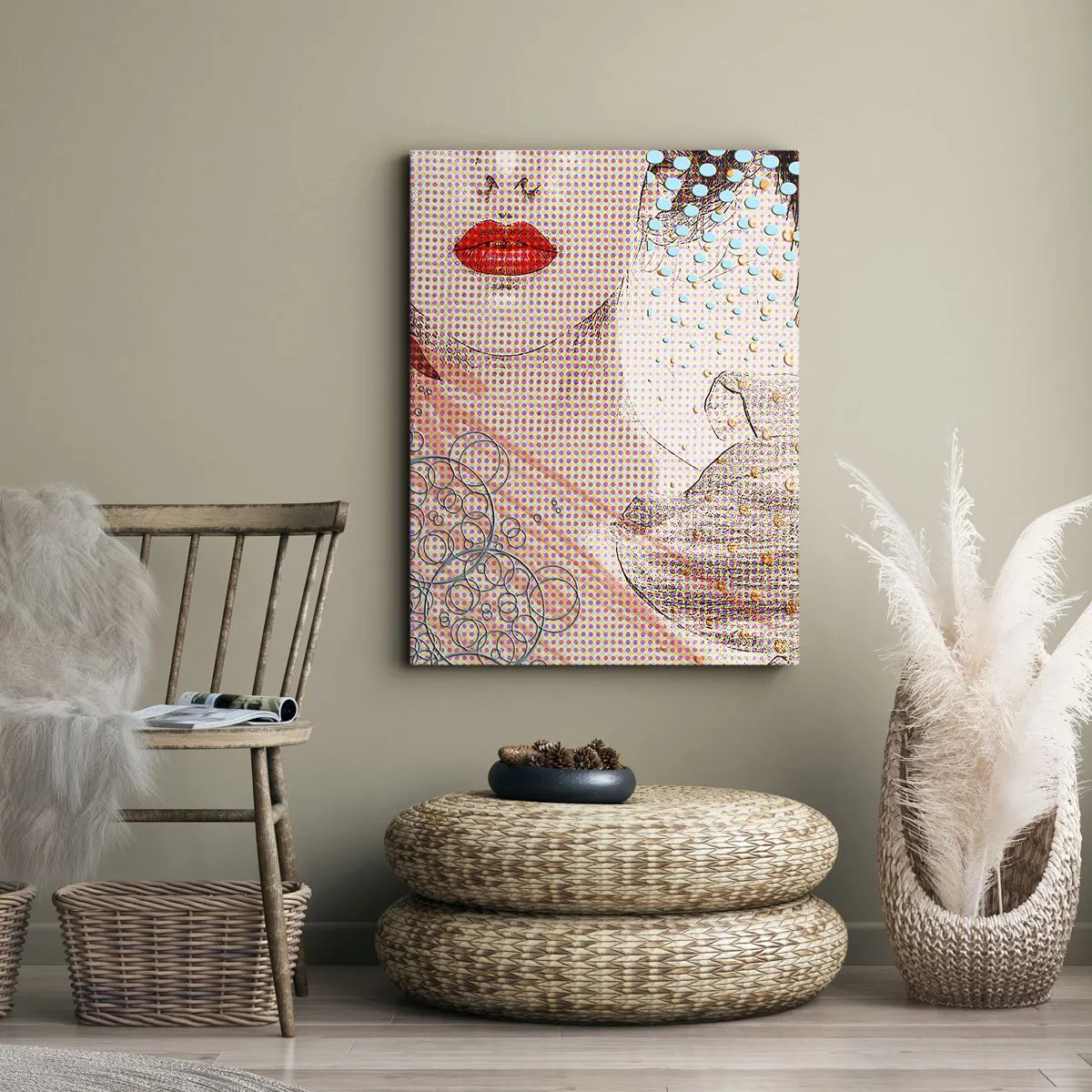 Bild auf Leinwand - Leinwandbild - Comic-Heldin - 55x100 cm