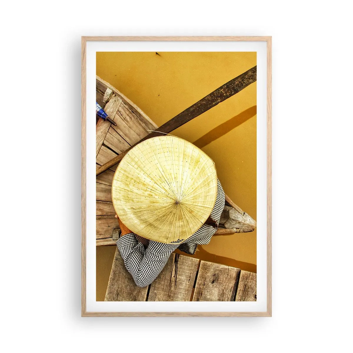 Poster in einem Rahmen aus heller Eiche - Leben am Gelben Fluss - 61x91 cm