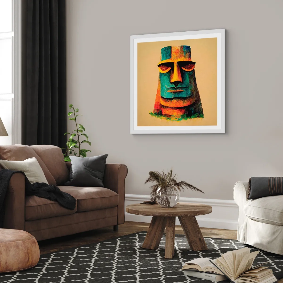 Poster in einem weißen Rahmen - Statuenhaft und sympathisch - 60x60 cm