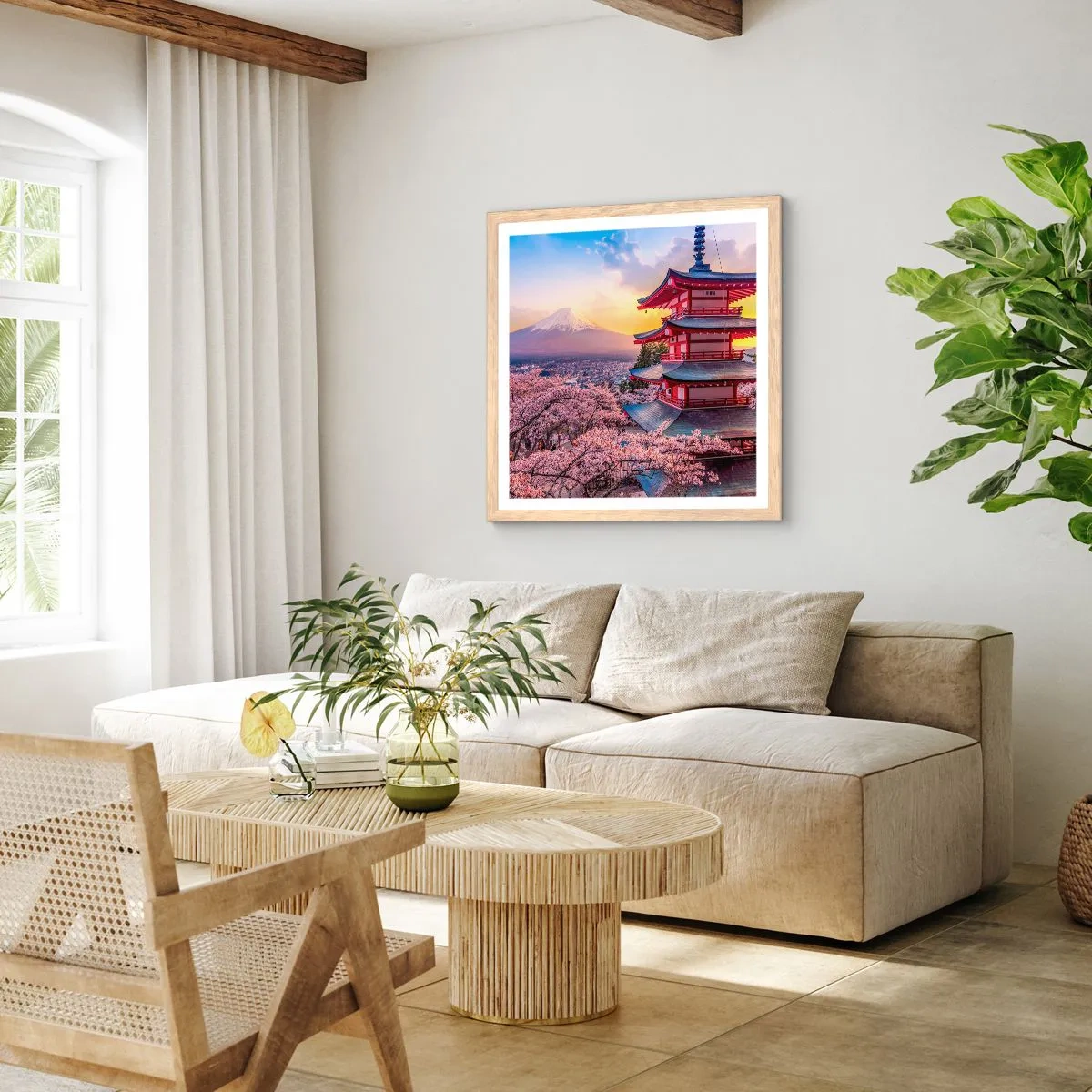 Poster in einem Rahmen aus heller Eiche - Die Essenz des japanischen Geistes - 40x40 cm