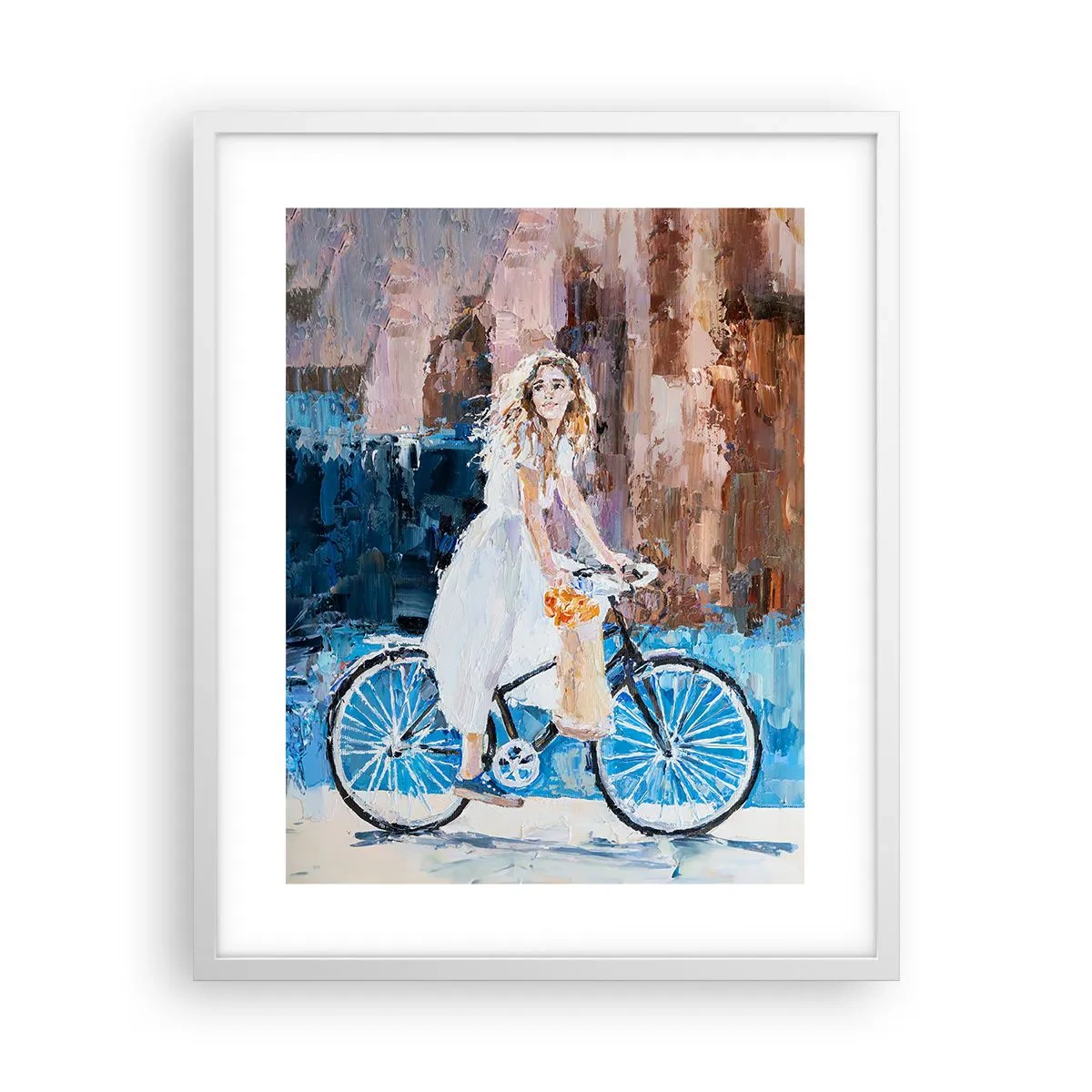 Poster in einem weißen Rahmen - Freude am Morgen - 40x50 cm