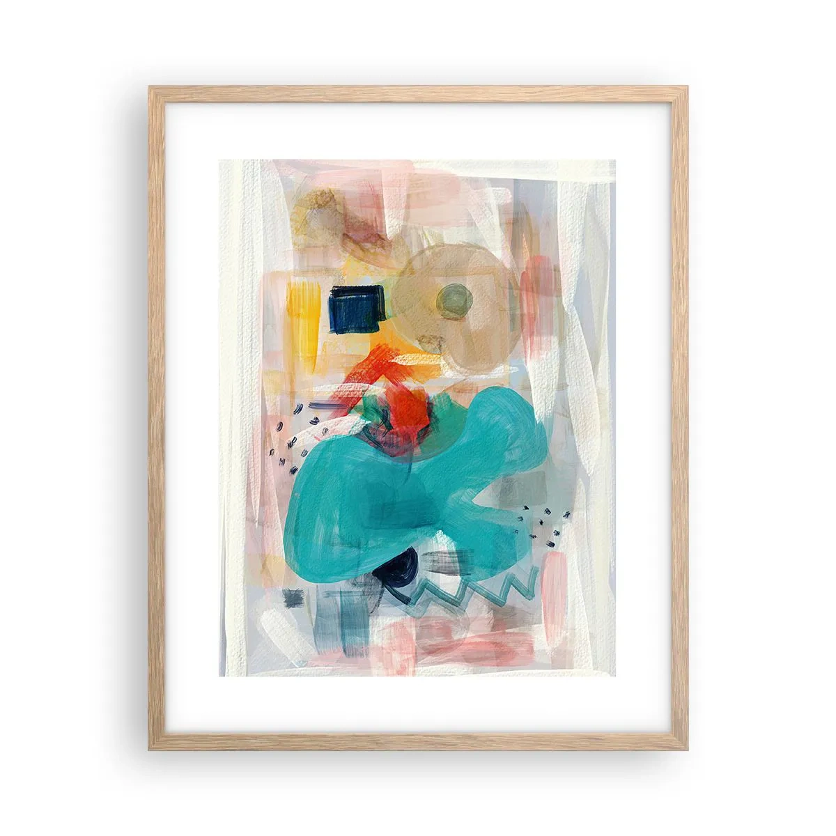 Poster in einem Rahmen aus heller Eiche - Buntes Spiel - 40x50 cm