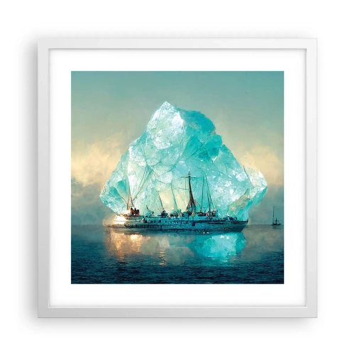 Poster in einem weißen Rahmen - Arktischer Diamant - 40x40 cm