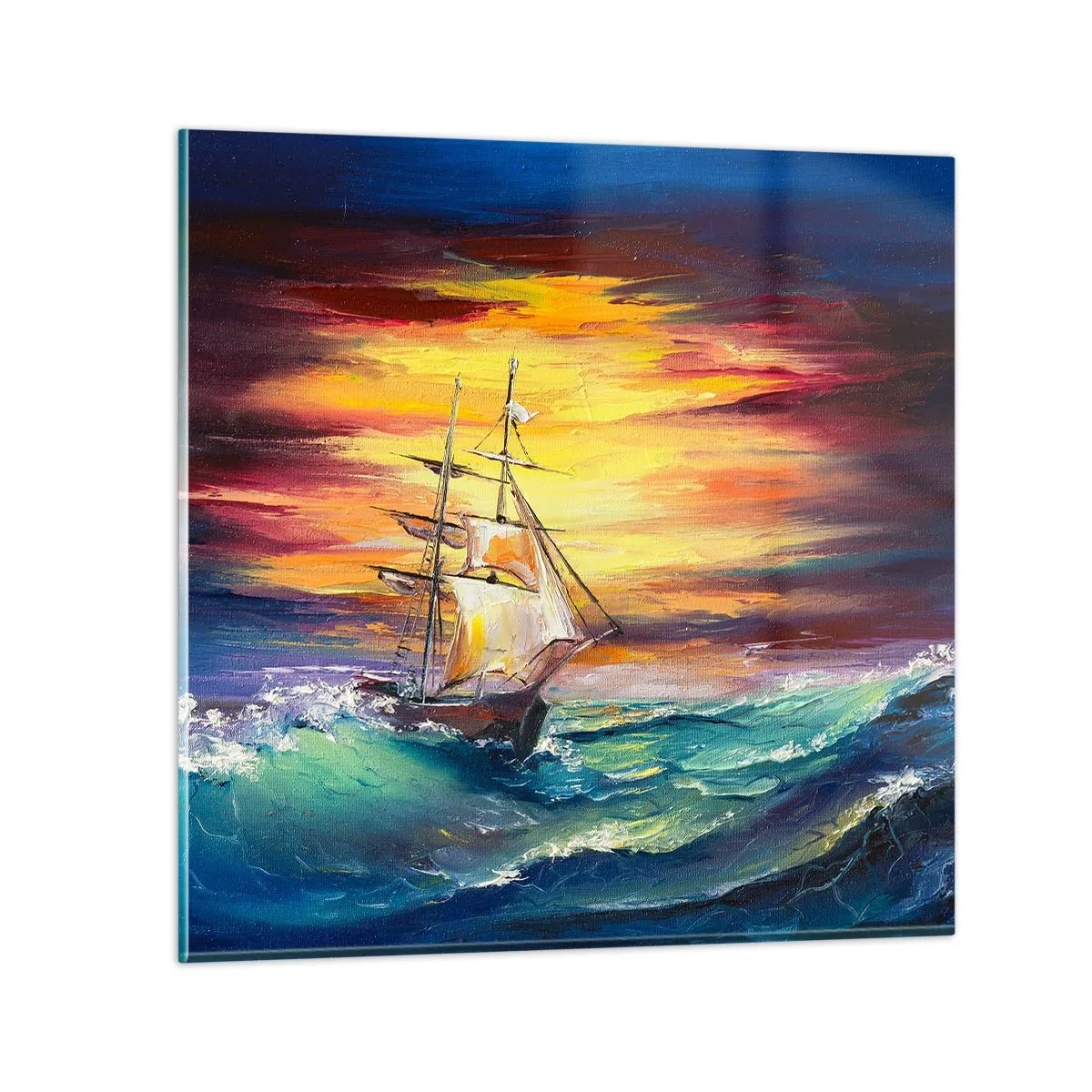Glasbild - Bild auf glas - Tapfer unter den Wellen - 30x30 cm