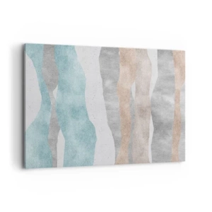 Bild auf Leinwand - Leinwandbild - Abstrakte Streifen in Pastelltönen - 100x70cm - Studie über Nähe - Moderne Wanddekoration für Wohnzimmer und Schlafzimmer ARTTOR