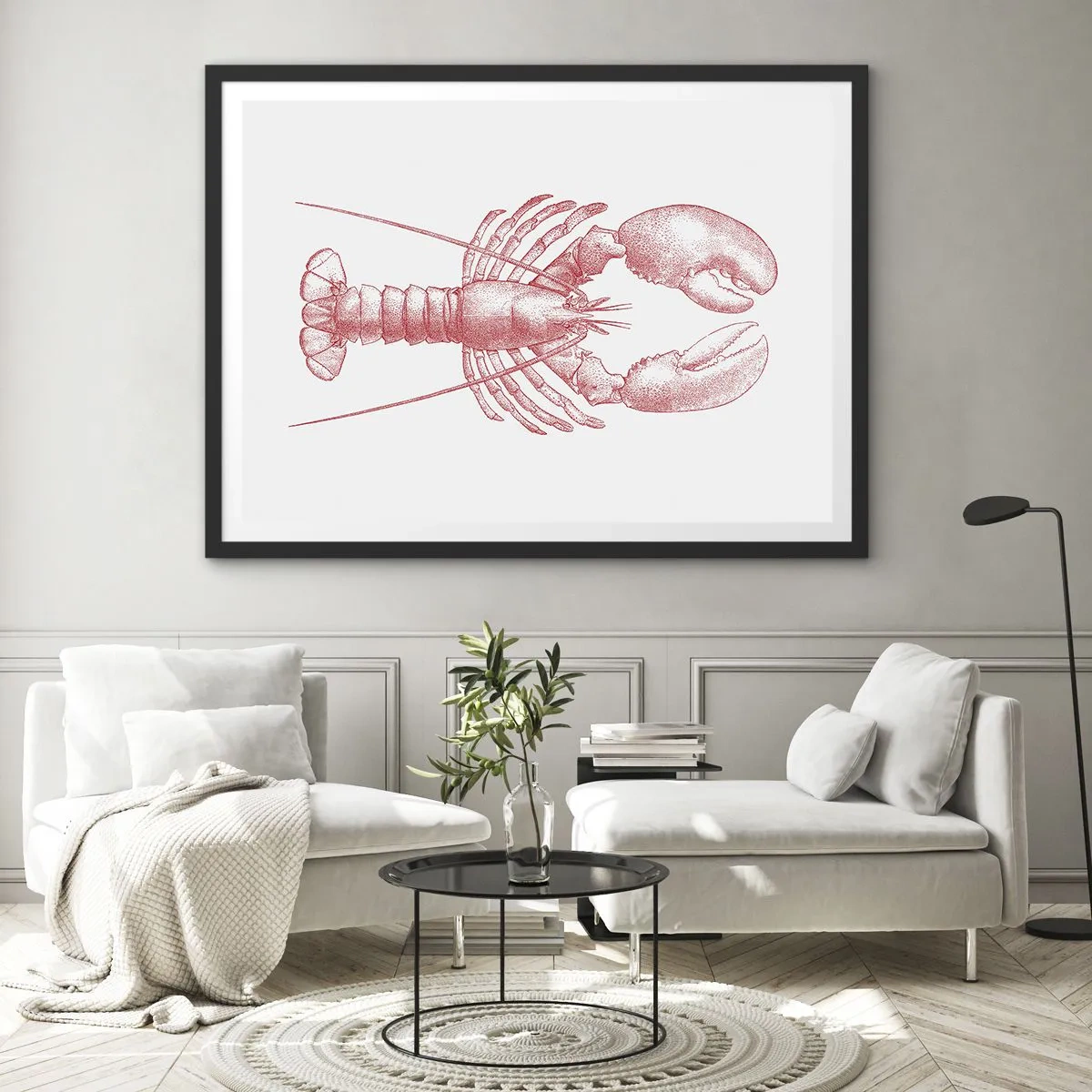 Poster in einem schwarzem Rahmen - Hummer, der Homers würdig ist - 50x40 cm