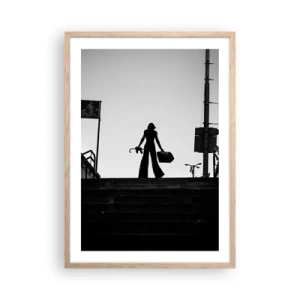 Poster in einem Rahmen aus heller Eiche - Städtisches Wandern - 50x70 cm