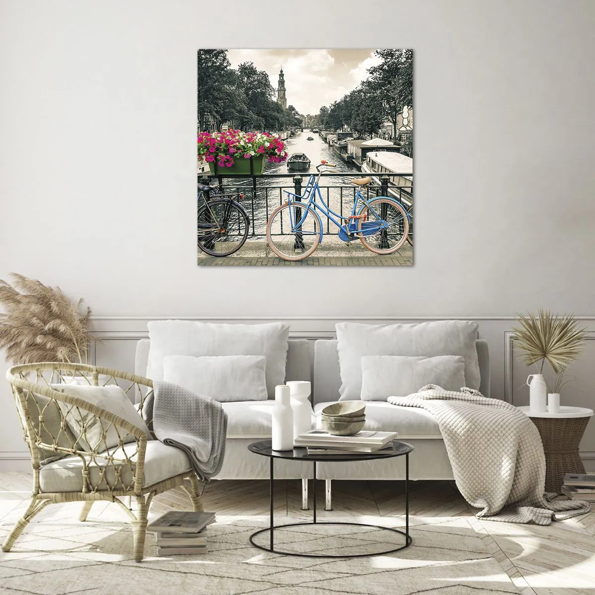 Glasbild - Bild auf glas - Die Farben der Amsterdamer Straße - 50x50 cm