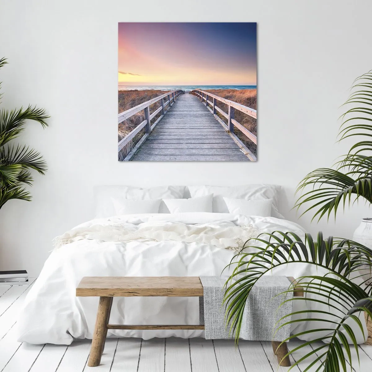 Bild auf Leinwand - Leinwandbild - Baltische Abend-Aurora - 40x40 cm