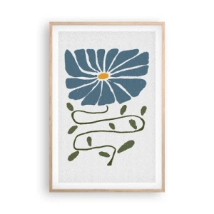 Poster in einem Rahmen aus heller Eiche - Zweig für eine Blume - 61x91 cm