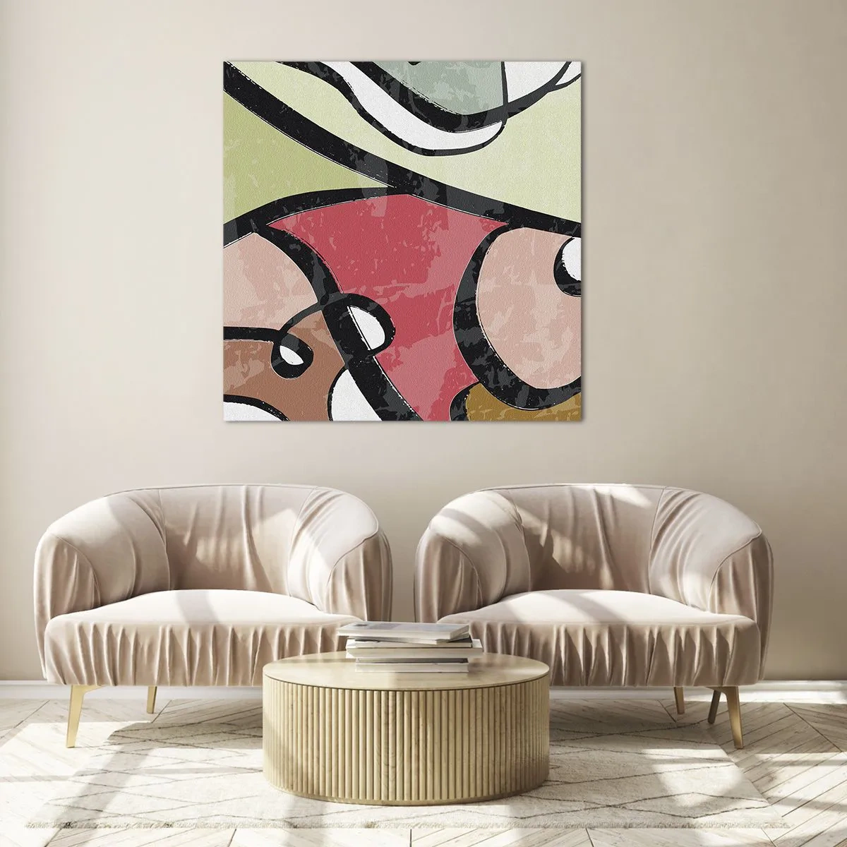 Glasbild - Bild auf glas - Pirouetten unter Farben - 40x40 cm