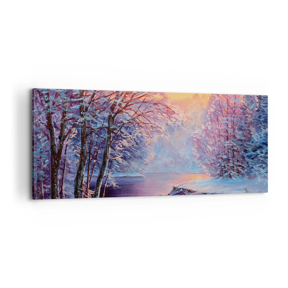 Bild auf Leinwand - Leinwandbild - Die Farben des Winters - 100x40 cm