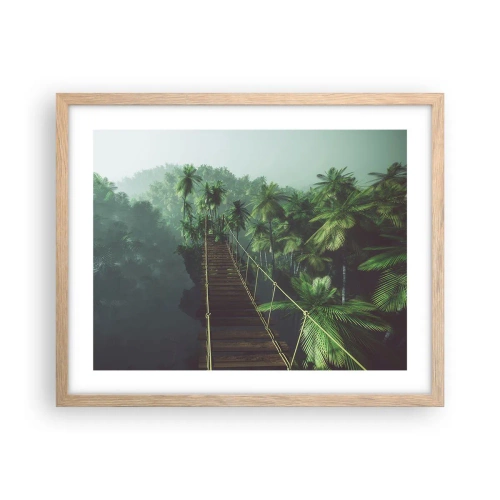 Poster in einem Rahmen aus heller Eiche - Über der Brandung des Grüns - 50x40 cm
