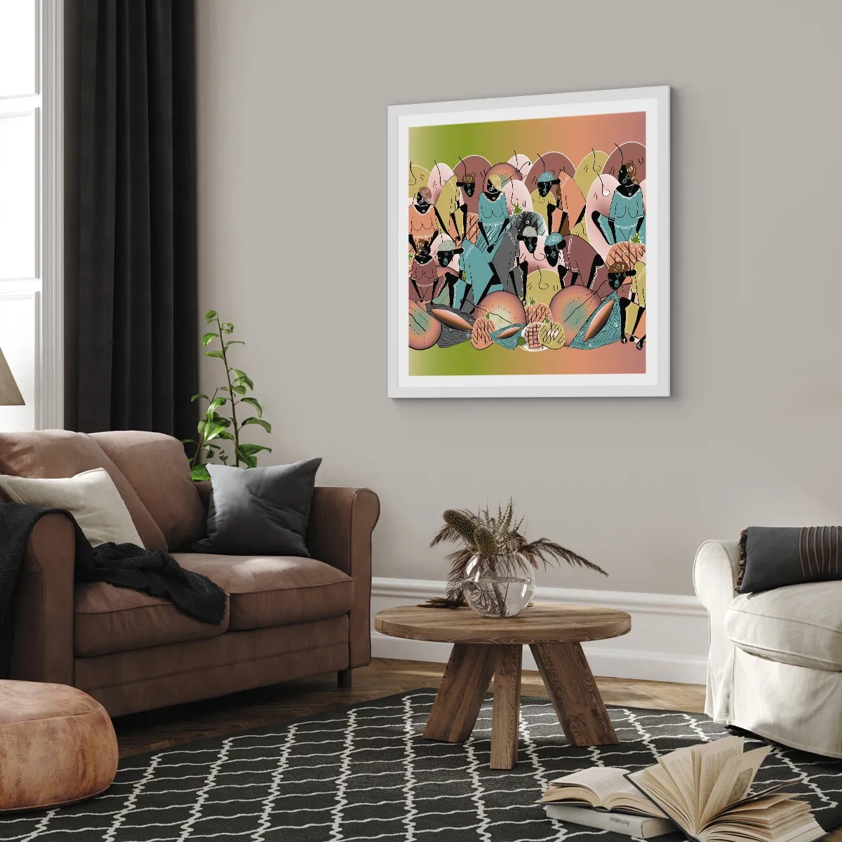 Poster in einem weißen Rahmen - Ein toller Urlaub steht bevor - 30x30 cm