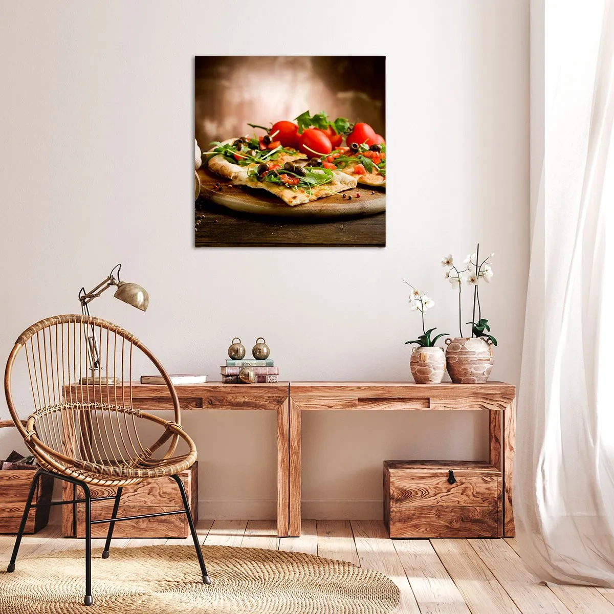 Bild auf Leinwand - Leinwandbild - Direkt vom Herd und aus dem Garten - 60x60 cm