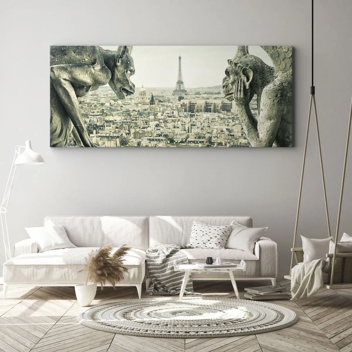 Bild auf Leinwand - Leinwandbild - Pariser Plaudern - 90x30 cm