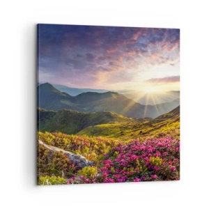 Bild auf Leinwand - Leinwandbild - Frische am Bergmorgen - 60x60 cm