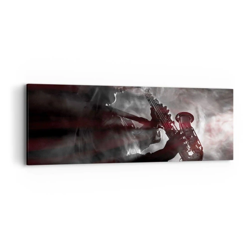 Bild auf Leinwand - Leinwandbild - In den Dämpfen des Jazz - 90x30 cm