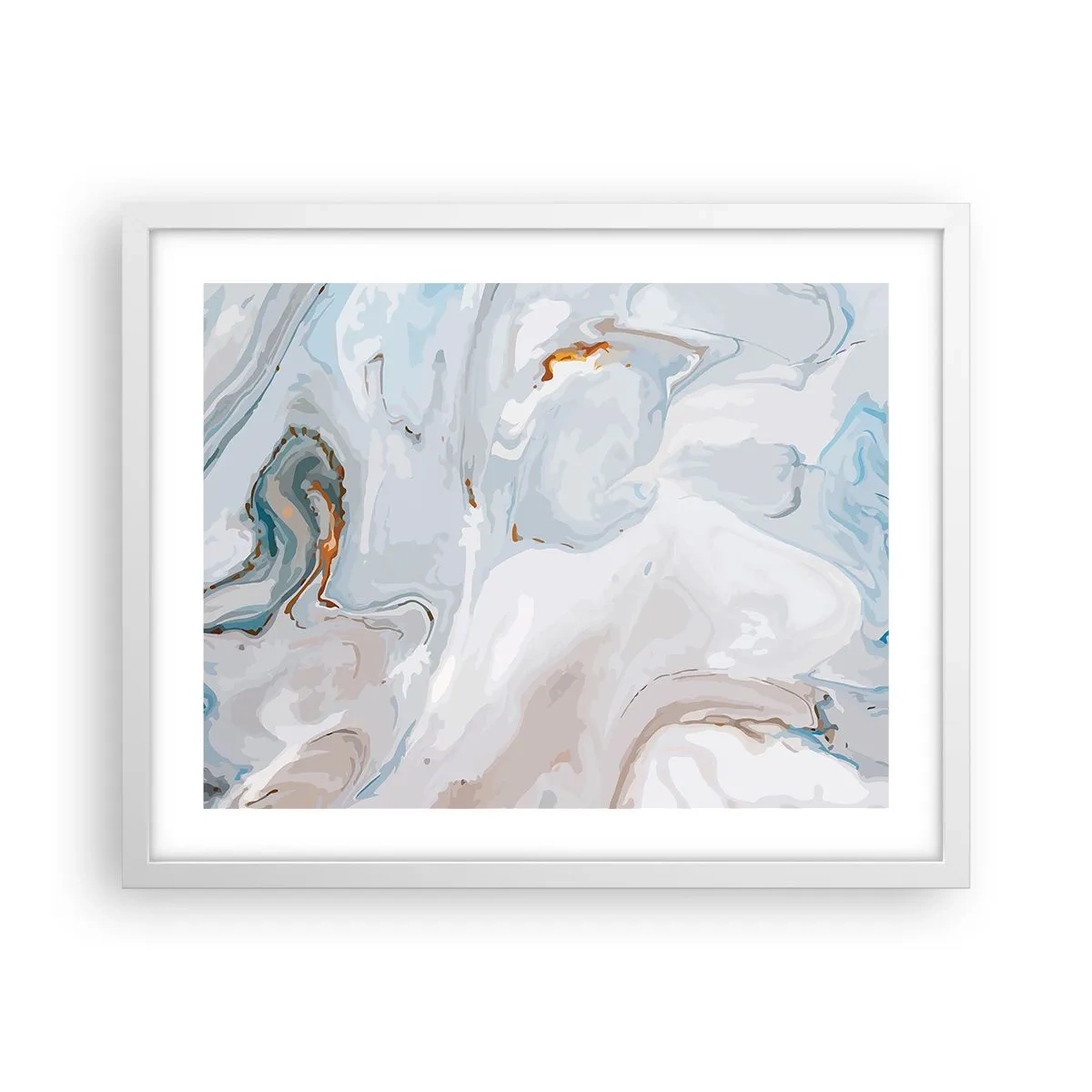 Poster in einem weißen Rahmen - Das Weiß wird erhoben - 50x40 cm