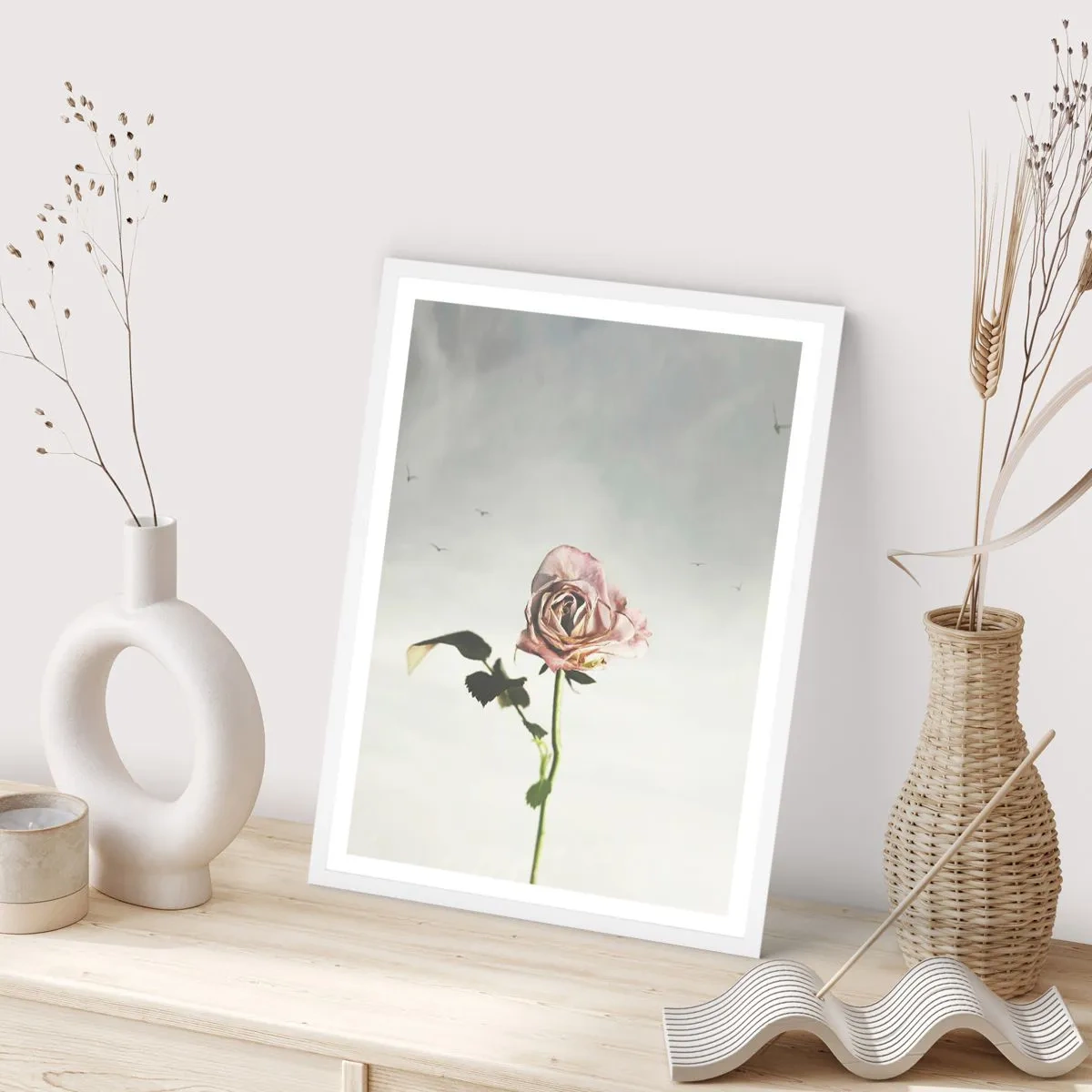 Poster in einem weißen Rahmen - Begrüßung des Frühlings - 50x70 cm