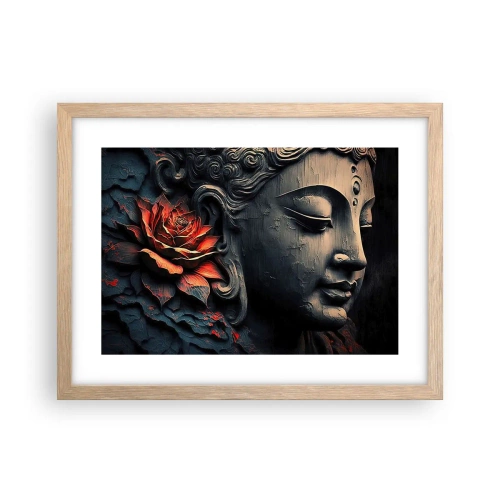Poster in einem Rahmen aus heller Eiche - Im Einklang mit der Welt - 40x30 cm