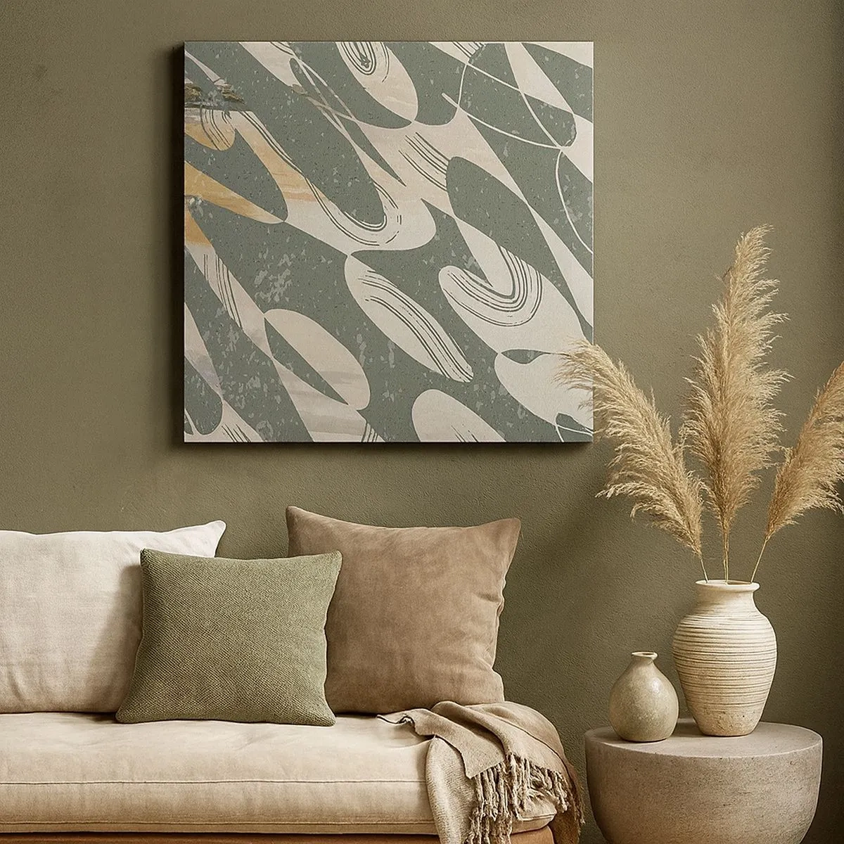 Bild auf Leinwand - Leinwandbild - Rhythmische Abstraktion - 30x30 cm