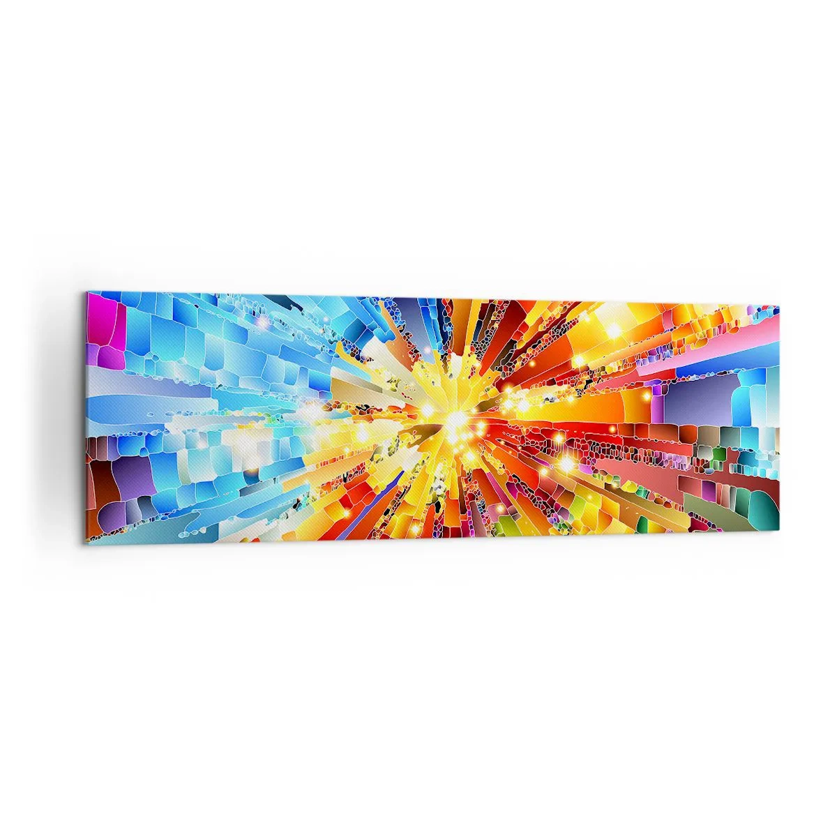 Bild auf Leinwand - Leinwandbild - Eine dynamische Explosion aus Farbe und Licht - 160x50cm - In Medienauflösung - Moderne Wanddekoration für Wohnzimmer und Schlafzimmer ARTTOR