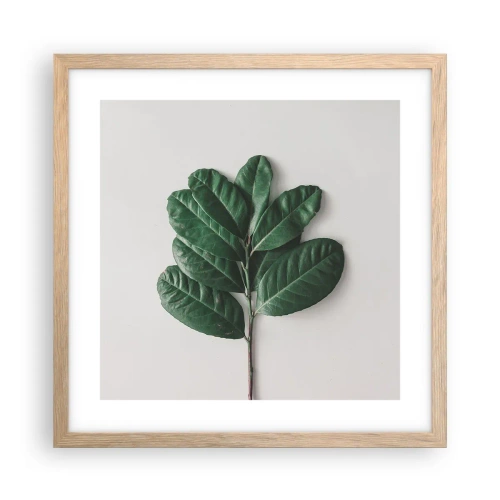 Poster in einem Rahmen aus heller Eiche - Eine Zeichnung purer Natur - 40x40 cm