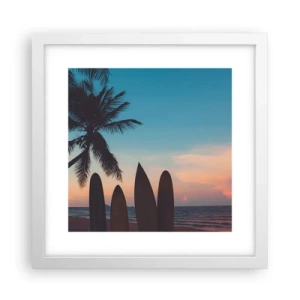 Poster in einem weißen Rahmen - Morgen wird es auch lustig - 30x30 cm