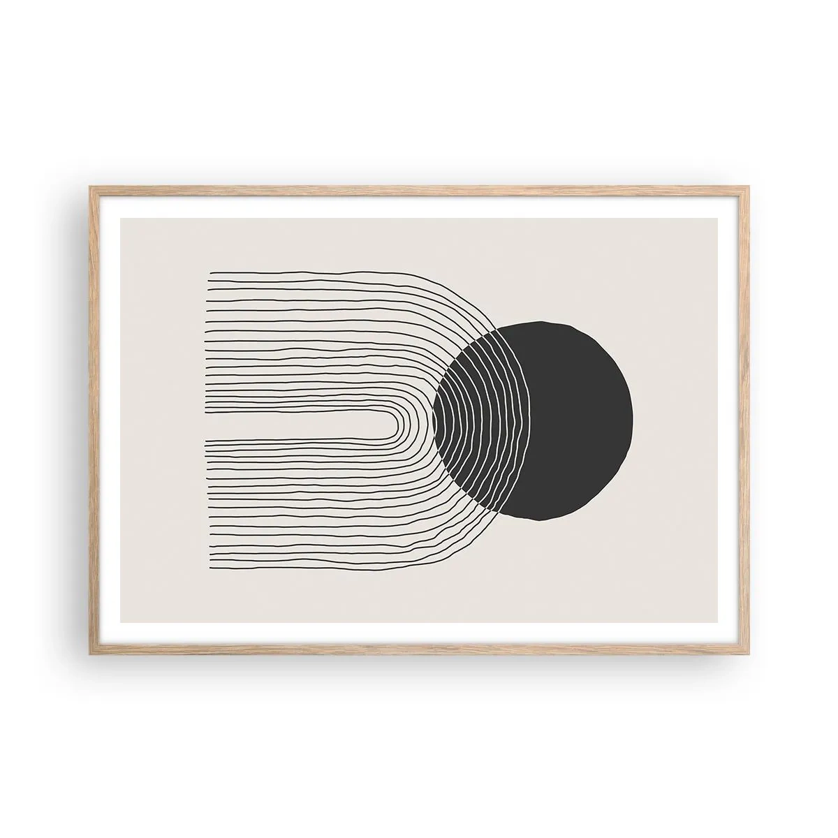 Poster in einem Rahmen aus heller Eiche - Zittern und Vertrauen - 100x70 cm