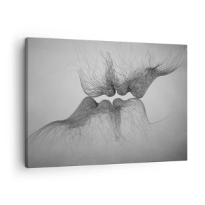 Bild auf Leinwand - Leinwandbild - Ein abstrakter Kuss in ätherischer Form - 70x50cm - Kuss des Windes - Moderne Wanddekoration für Wohnzimmer und Schlafzimmer ARTTOR