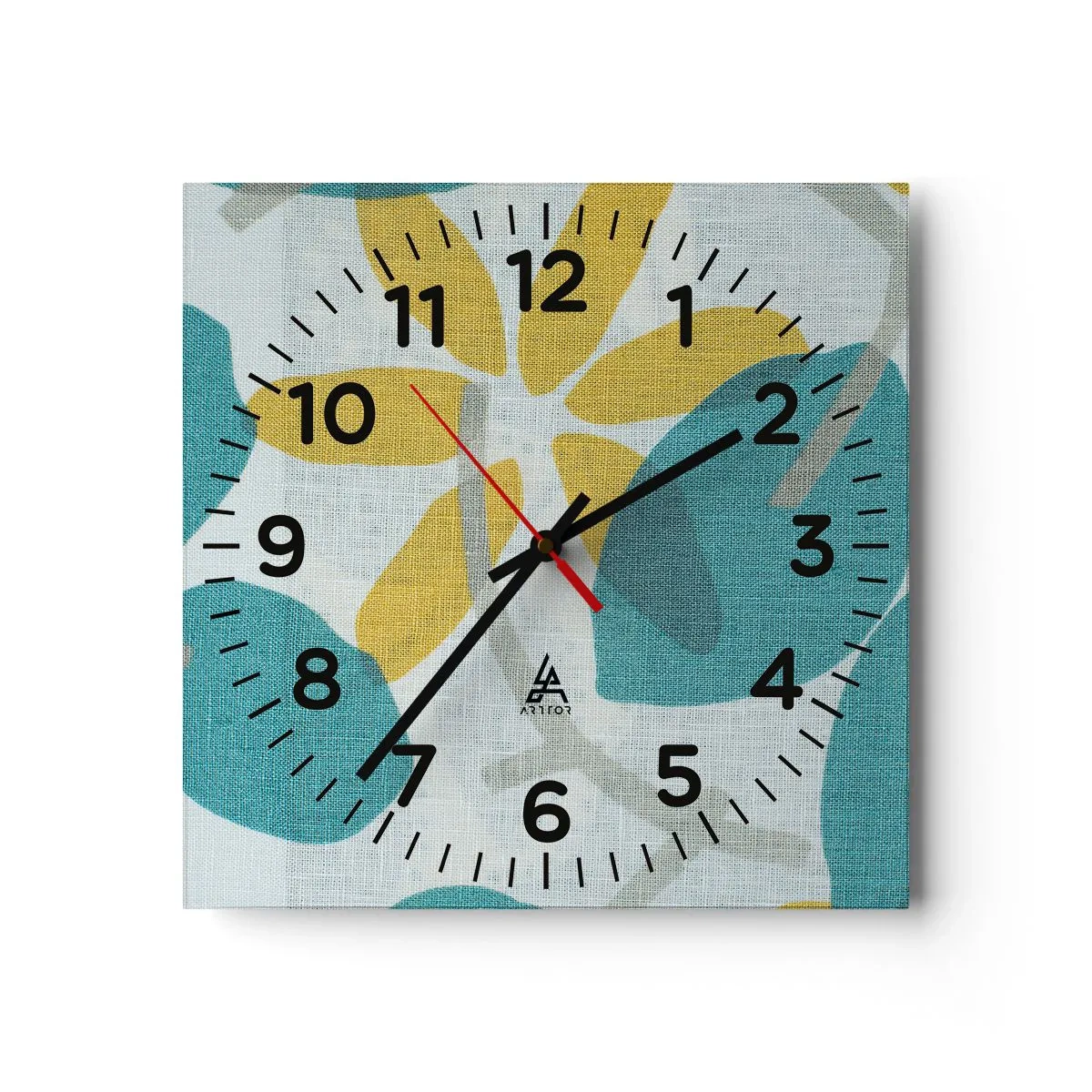 Wanduhr - Glasuhr - Unter den azurblauen Blättern - 40x40 cm