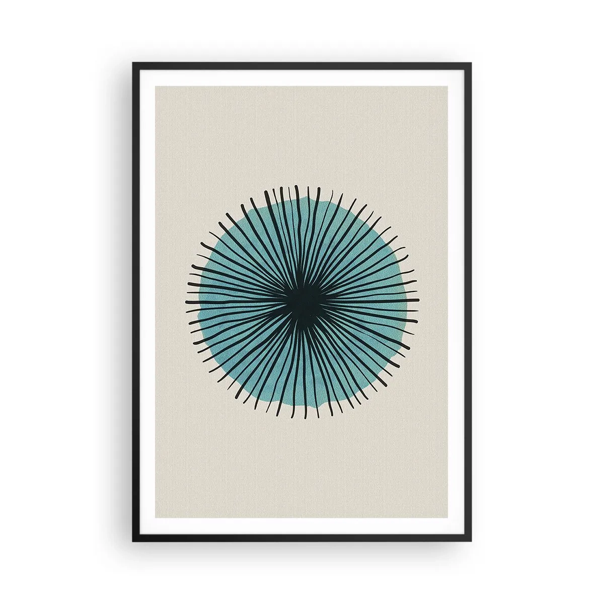 Poster in einem schwarzem Rahmen - Strahlend im Blau - 70x100 cm