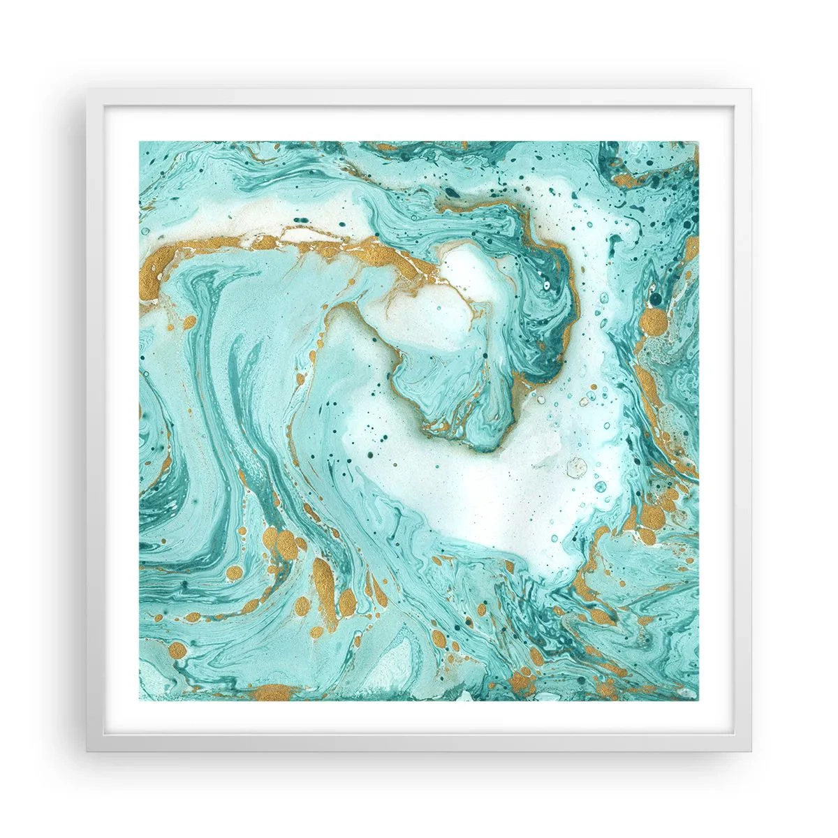 Poster in einem weißen Rahmen - Unter der großen Welle der Edo-Ära - 60x60 cm