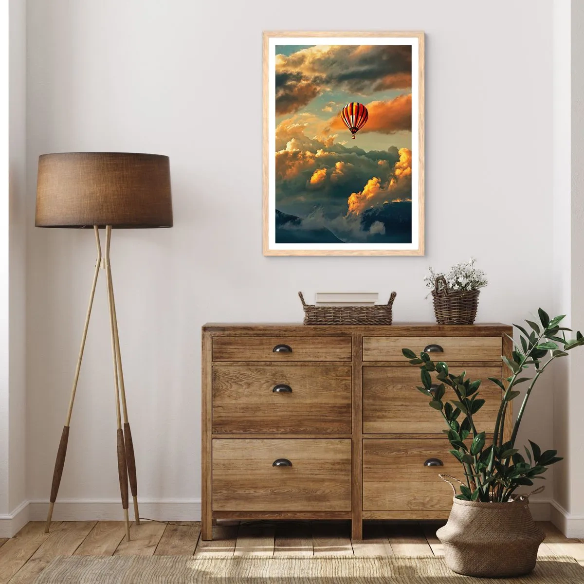 Poster in einem Rahmen aus heller Eiche - Ich fliege, weil ich es will - 61x91 cm