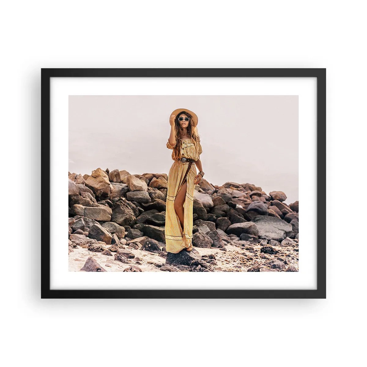 Poster in einem schwarzem Rahmen - Die Magie der Steine - 50x40 cm