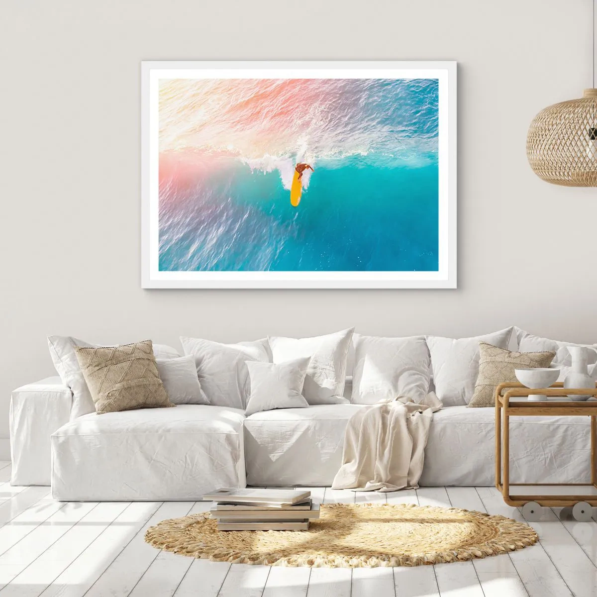 Poster in einem weißen Rahmen - Der Ozeanreiter - 50x40 cm