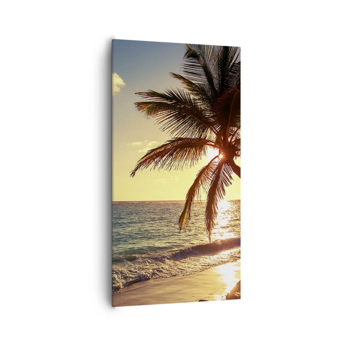 Bild auf Leinwand - Leinwandbild - Sommer unter Palmen - 65x120 cm