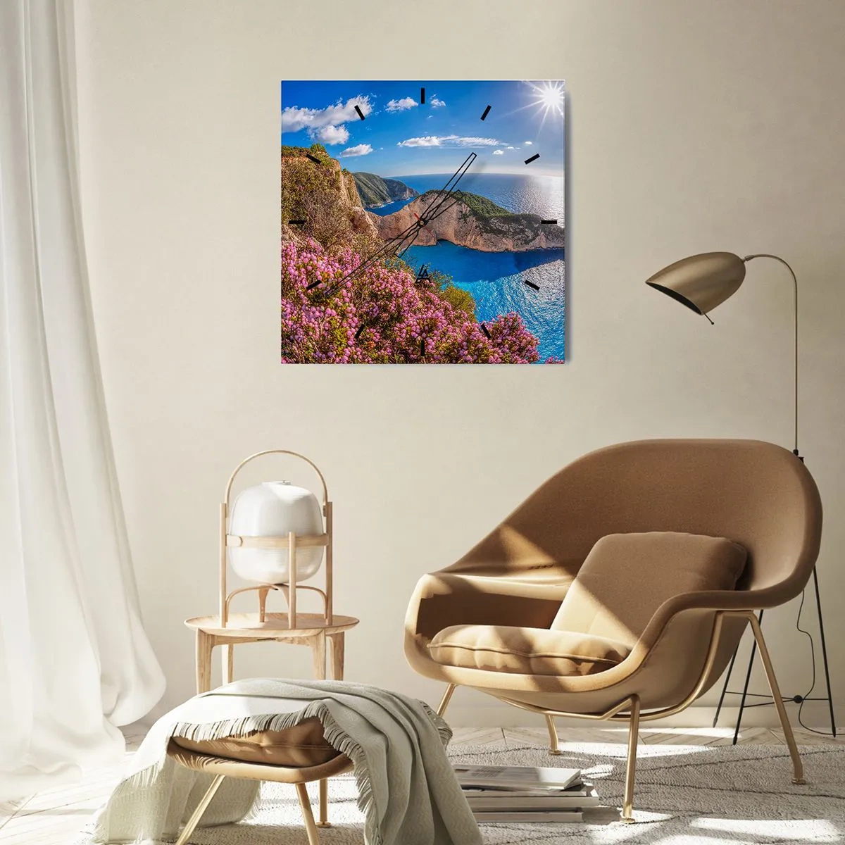 Wanduhr - Glasuhr - Mein toller Griechenlandurlaub - 40x40 cm