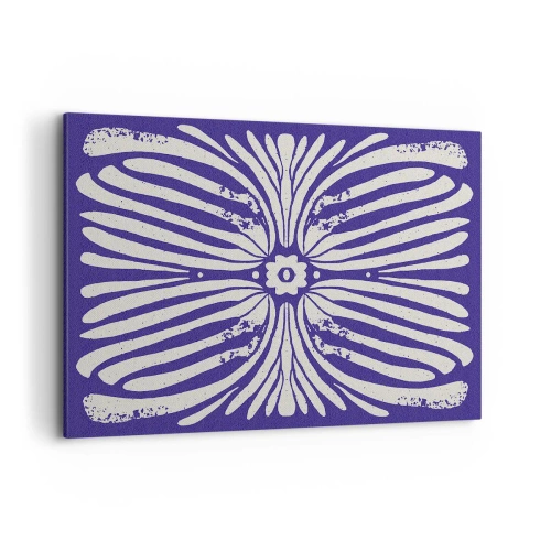 Bild auf Leinwand - Leinwandbild - Ethno-Muster in Lila- und Weißtönen - 100x70cm - Ethnische Inspirationen - Moderne Wanddekoration für Wohnzimmer und Schlafzimmer ARTTOR