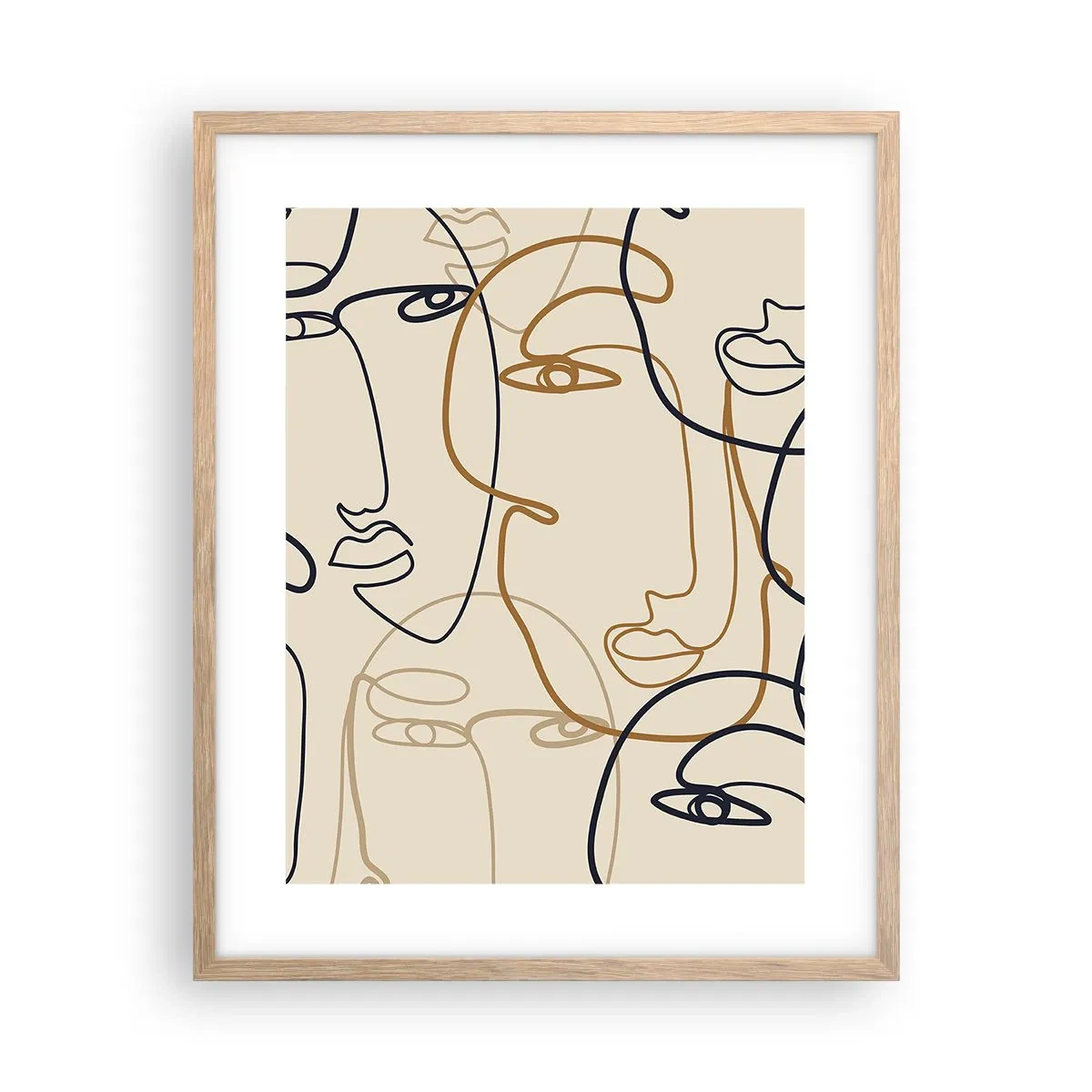 Poster in einem Rahmen aus heller Eiche - Das Porträt wird multipliziert - 40x50 cm