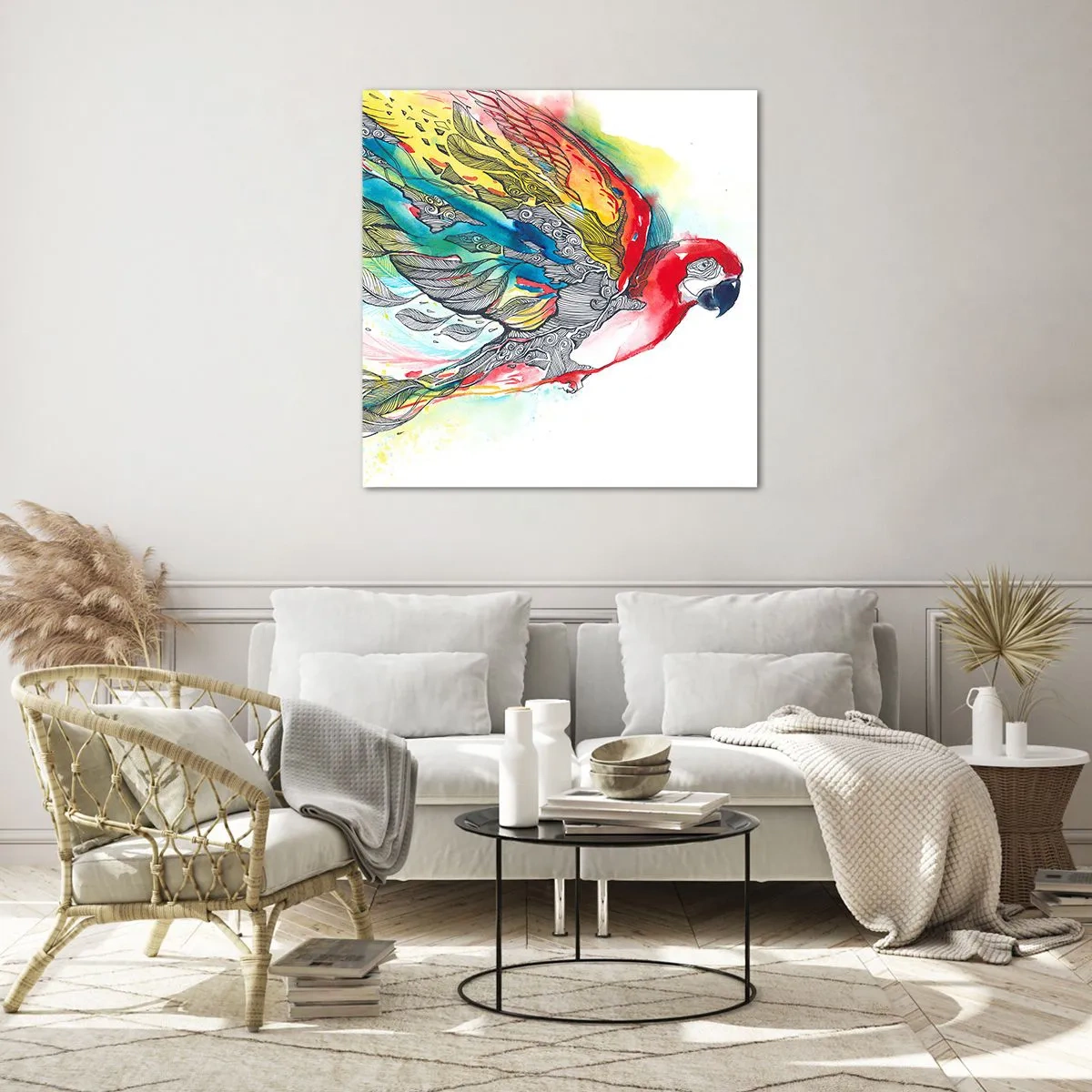 Glasbild - Bild auf glas - Leben Sie bunt - 70x70 cm