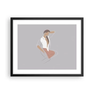 Poster in einem schwarzem Rahmen - Umriss der Anmut - 50x40 cm