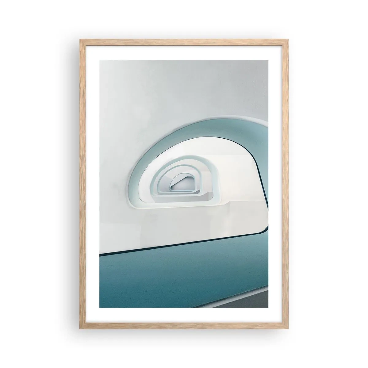Poster in einem Rahmen aus heller Eiche - Bis zum Ende des Blaus - 50x70 cm