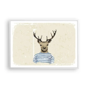 Poster in einem weißen Rahmen - Weil ich gestreifte T-Shirts mag! - 100x70 cm