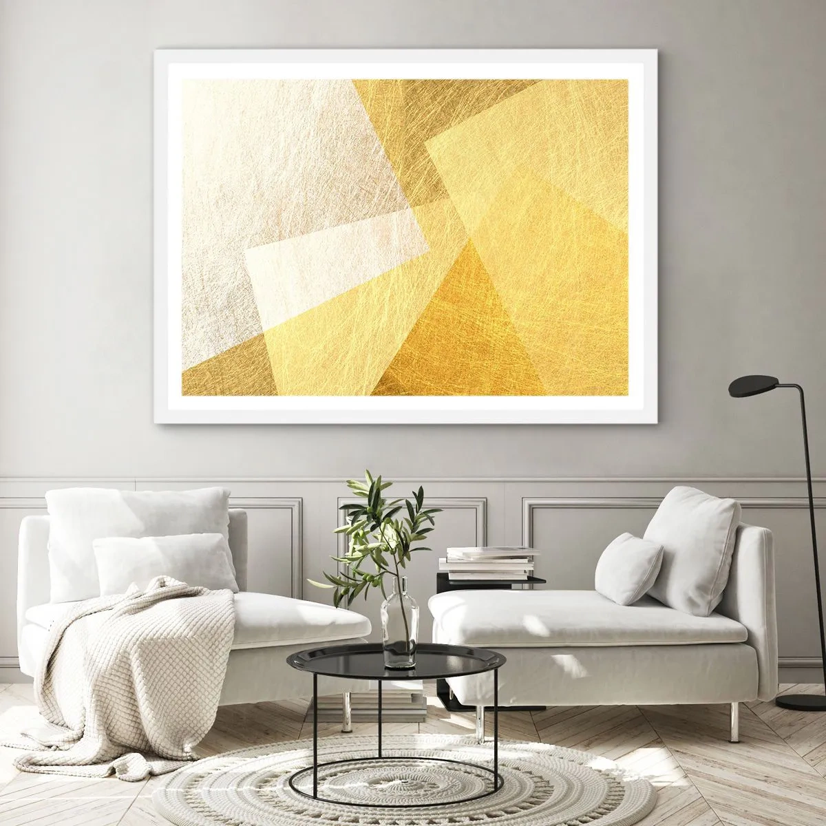 Poster in einem weißen Rahmen - Geometriewetter - 40x30 cm
