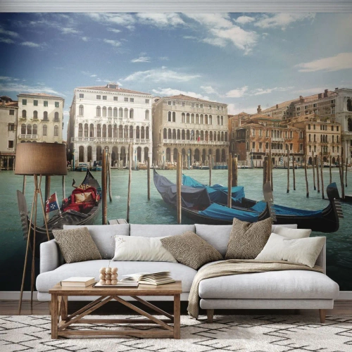 Fototapete Premium Canvas - Paläste in Blau - Stadt, Venedig, Die Architektur - 400x280 cm