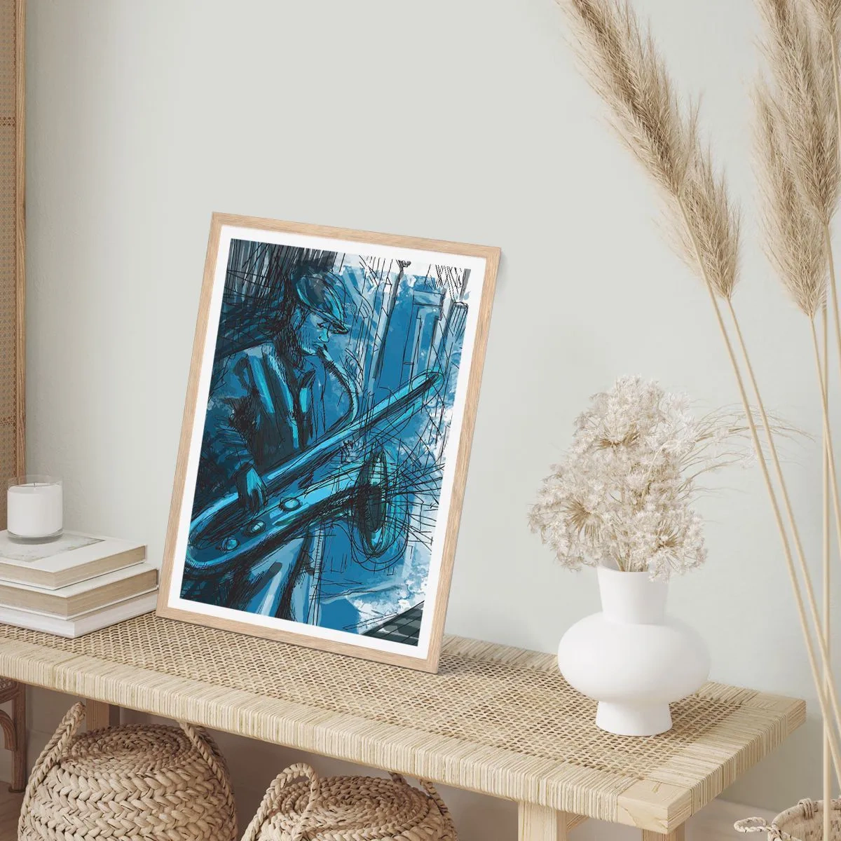 Poster in einem Rahmen aus heller Eiche - Urbane Rhapsodie - 61x91 cm