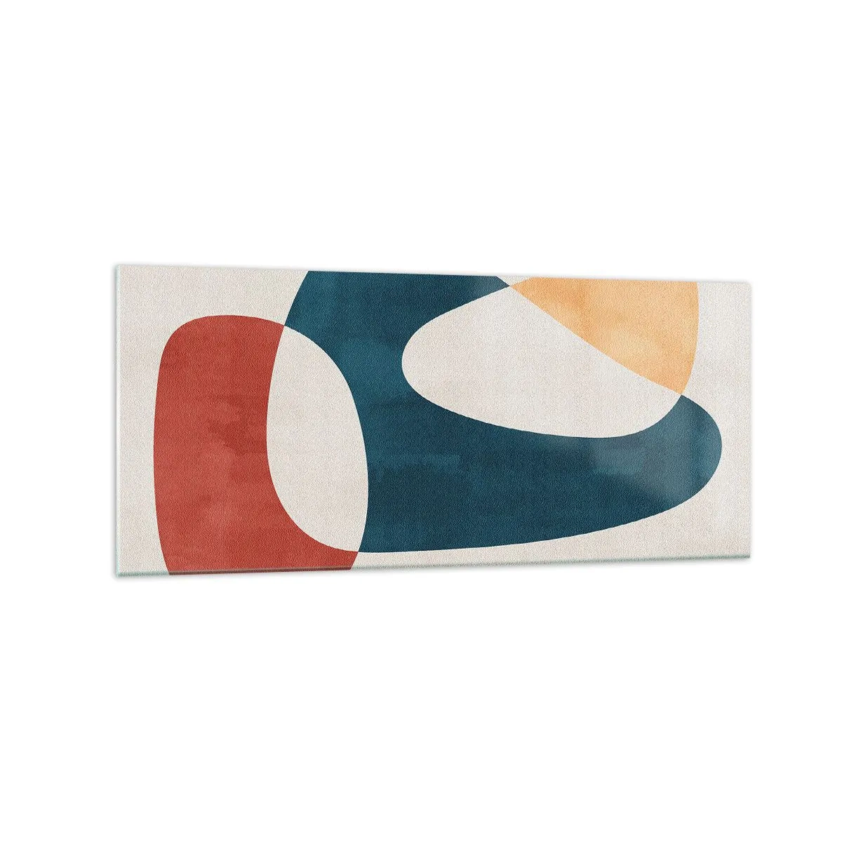 Glasbild - Bild auf glas - Abstrakte Formen in harmonischen Farben - 120x50cm - Einflüsse und Metamorphosen - Moderne Wanddekoration für Wohnzimmer und Schlafzimmer ARTTOR