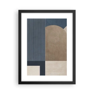 Poster in einem schwarzem Rahmen - Komposition aus Einfachheit und Rundheit - 30x40 cm